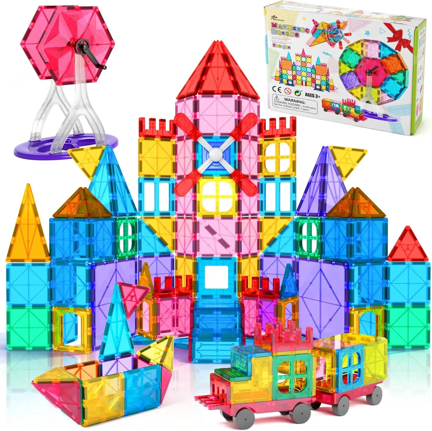 

Набор магнитных строительных блоков (100 шт.) для детей, развивающие STEM-игрушки, подарок на Рождество/День рождения, для возраста 3-10 лет