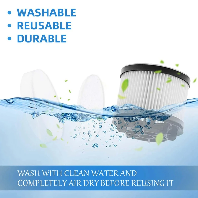 A44F-Filters Replacement For Levoit Vacuum Cleaner LVAC-200 Vacuum Part, 8 Pre-Motor Foam Filters 4 HEPA Post-Motor Filters