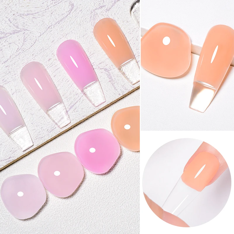 MEET ACROSS Solid Nail Tips Gel 5g Transparent Pink UV LED Function Gel UV Lamp Nail Extension Gel Soak Off Nail Art Gel Varnish