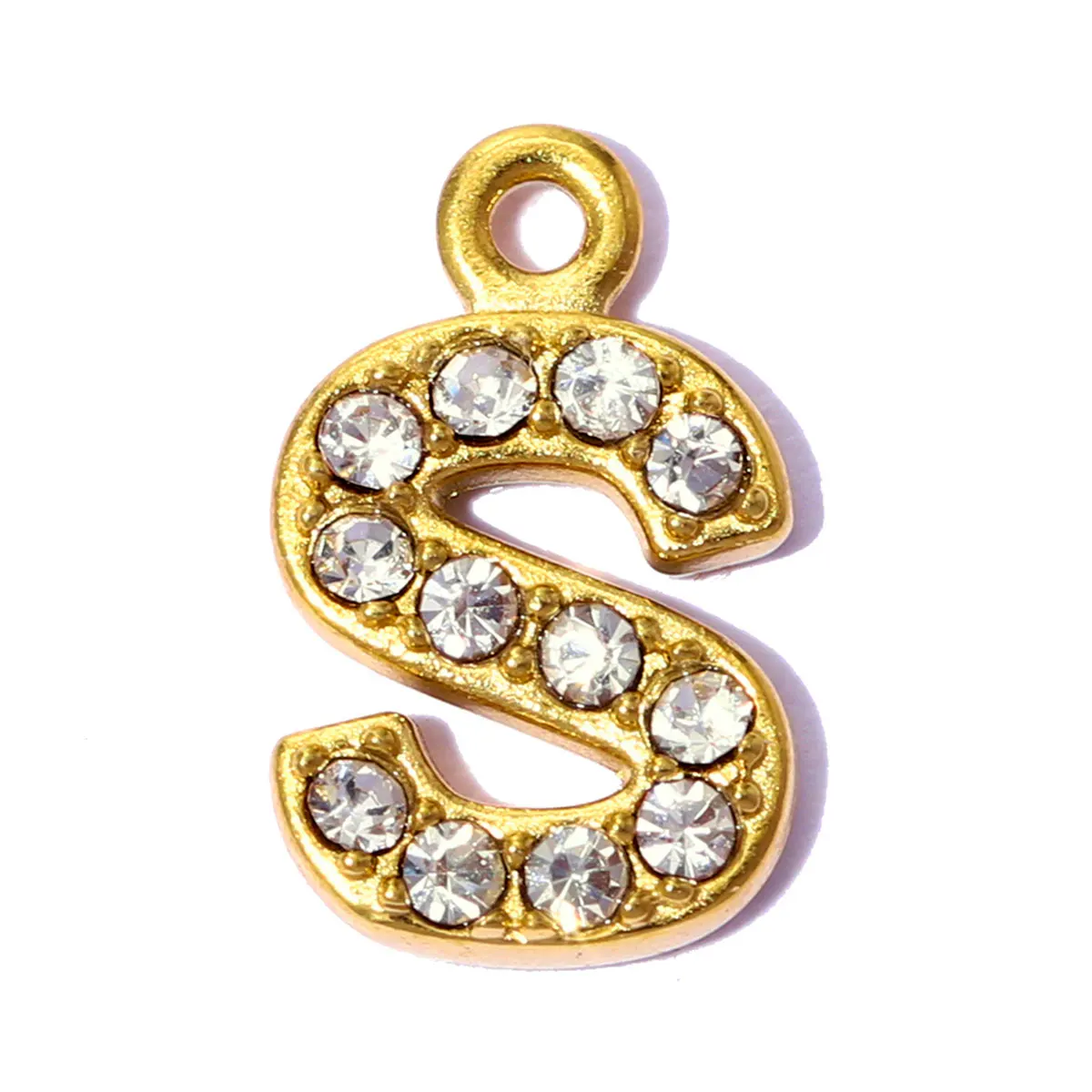 26-teiliges Set Vnistar Edelstahl Großbuchstaben A-Z Alphabet DIY Charm Strass Initialen Namensbuchstabe Halskette Anhänger Damenschmuck