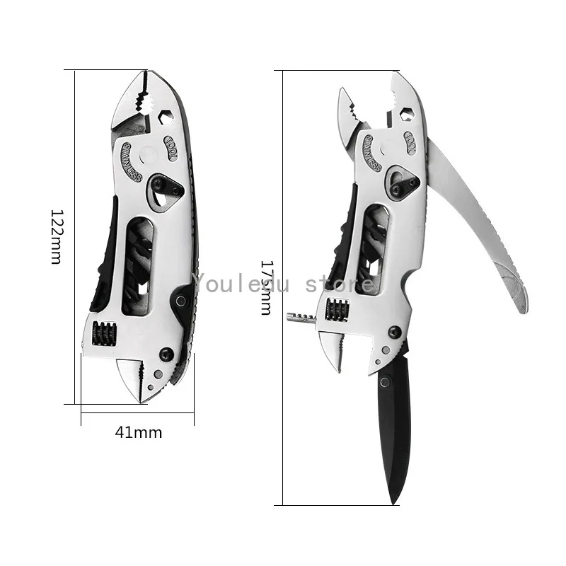 Multifuncional em Chaveiro Alicate Chave de Fenda Ferramentas de Bolso Outdoor Camping Multi-purpose Alicate e Chave