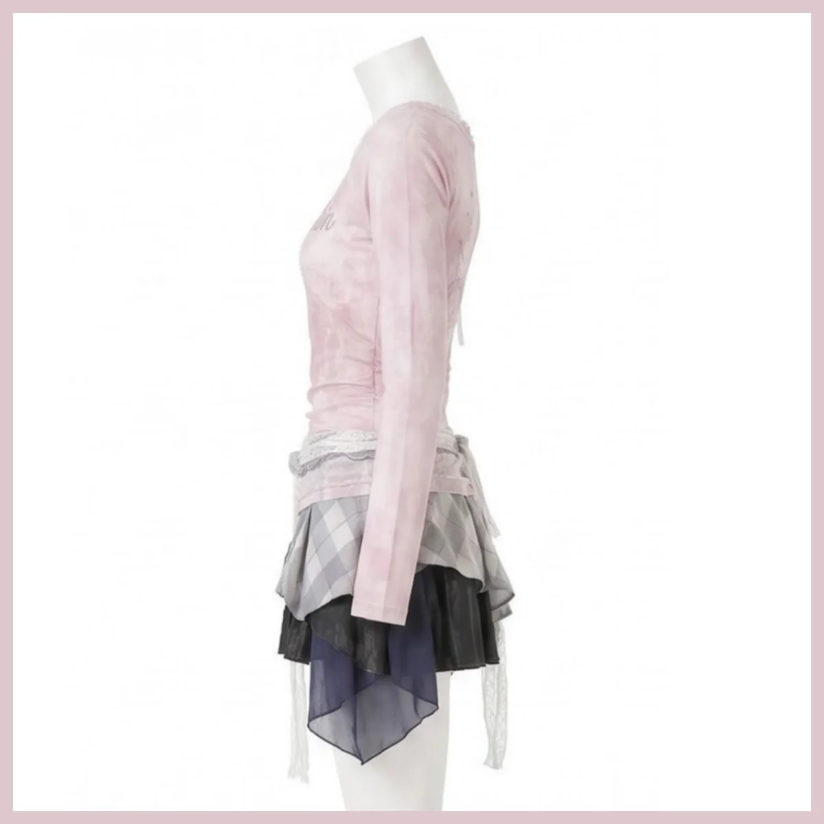 Game Wuthering Waves Denia Cosplay Costume Daily Pink Sloping Shoulders Long Sleeves Skirt Wig Woman Sexy Cute Carnival Suit view 4