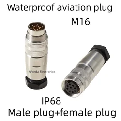 Waterproof Aviation Plug M16 Amphenol Replaces C091 Circular Waterproof Connector 2P/3P/4P/5P/6P/7P/8P/12P/14P/16P/19P/20P/24P