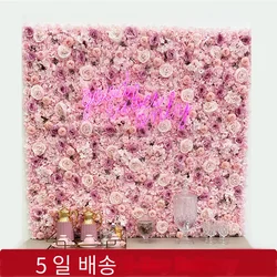 Fiori di rosa di seta 3D fondale da parete decorazione di nozze pannello a parete di fiori artificiali per la decorazione domestica fondali Baby Shower