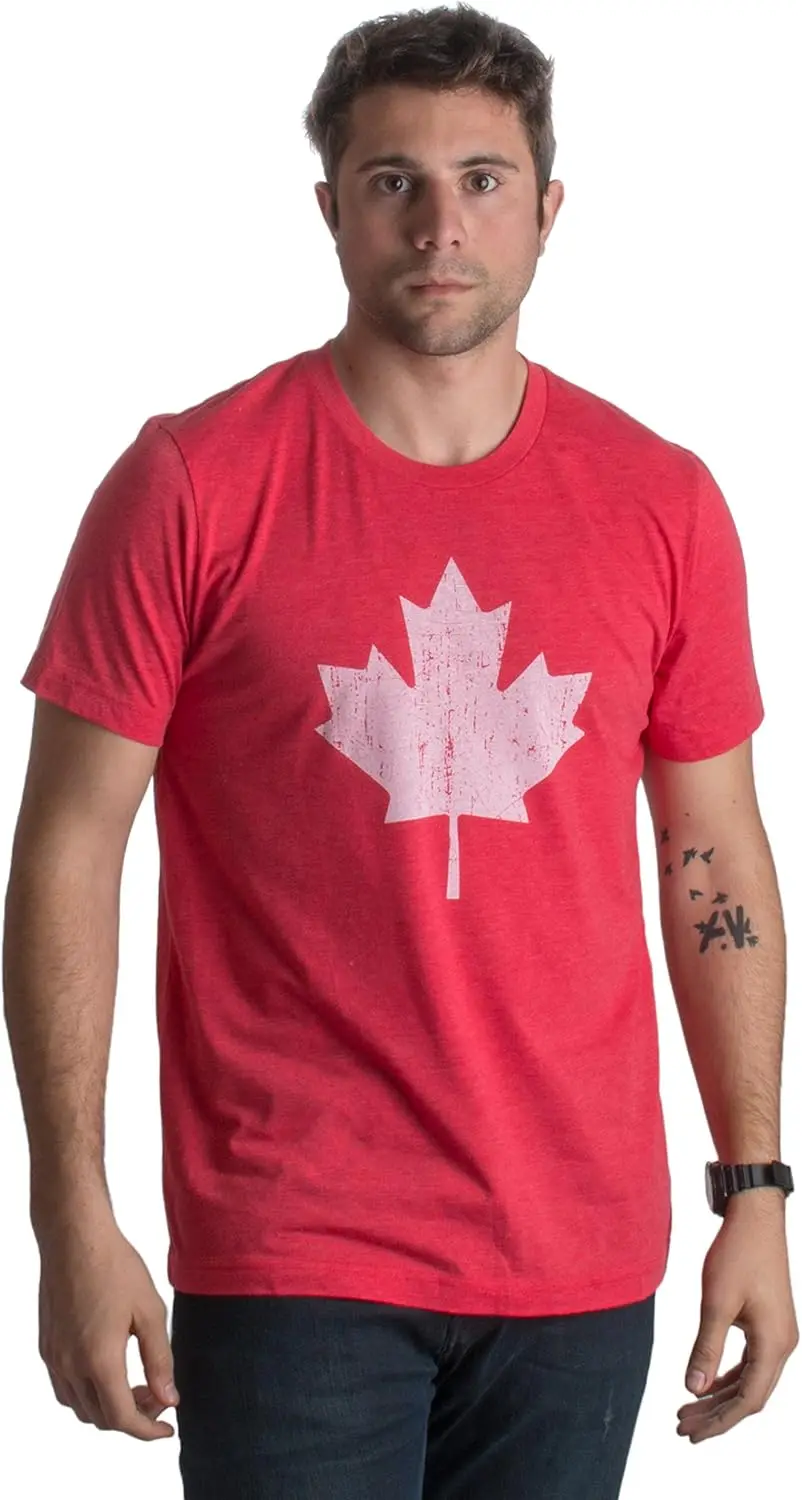 Canadian Pride Flag Maple Leaf Symbol T-Shirt 100% Cotton O-Neck Short Sleeve Summer Casual Mens T-shirt Streetwear