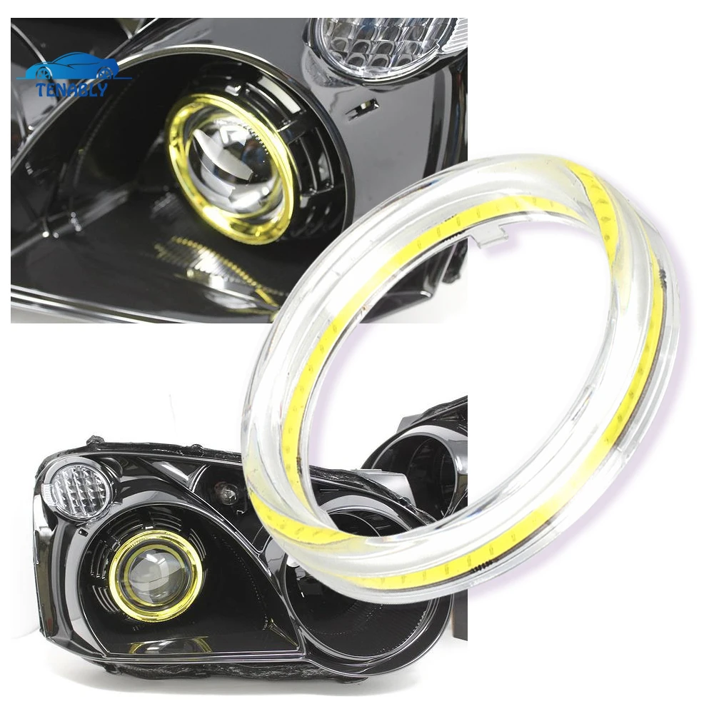 

2PCS Car COB Angel Eye LED White Light Car Motorcycle Headlight Circle Ring Aperture Lamp 12V Styling Light Decorative Lights