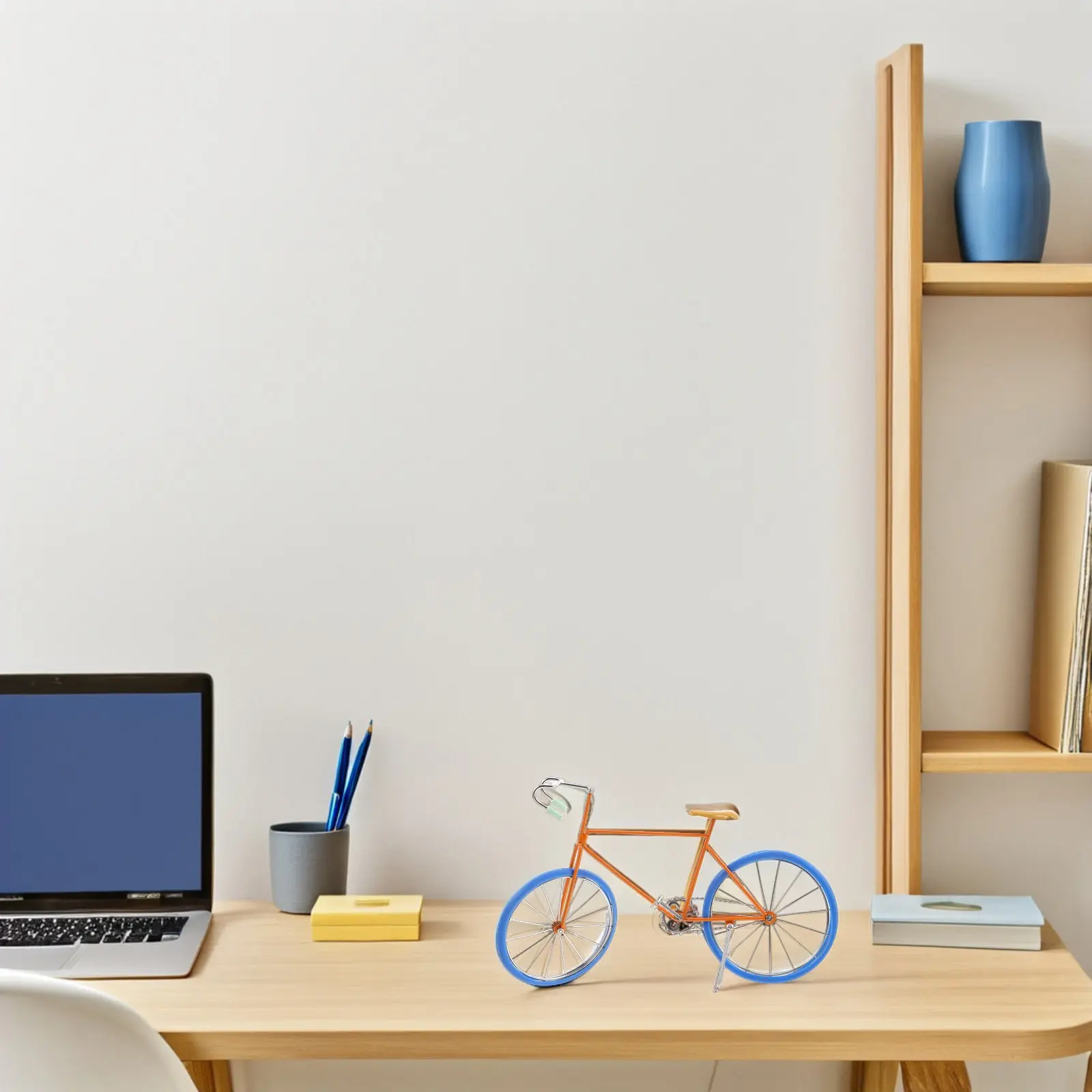 

Colorful Stainless Steel Bicycle Sculpture Desktop Decoration Realistic Retro Bike Ornament for Home Office Table Display