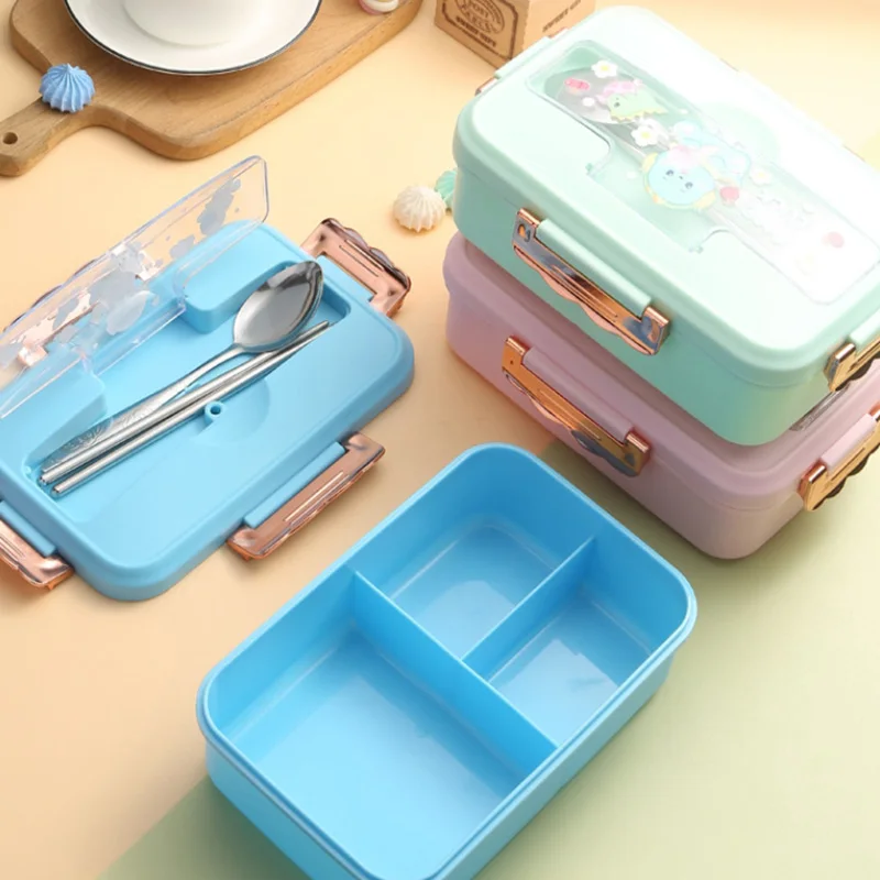 JUSTINLAU Bento Lunch Box Lunch Container for Kids Food Storage Containers Microwave Oven Heating Partitioned Lunch Box - view 2