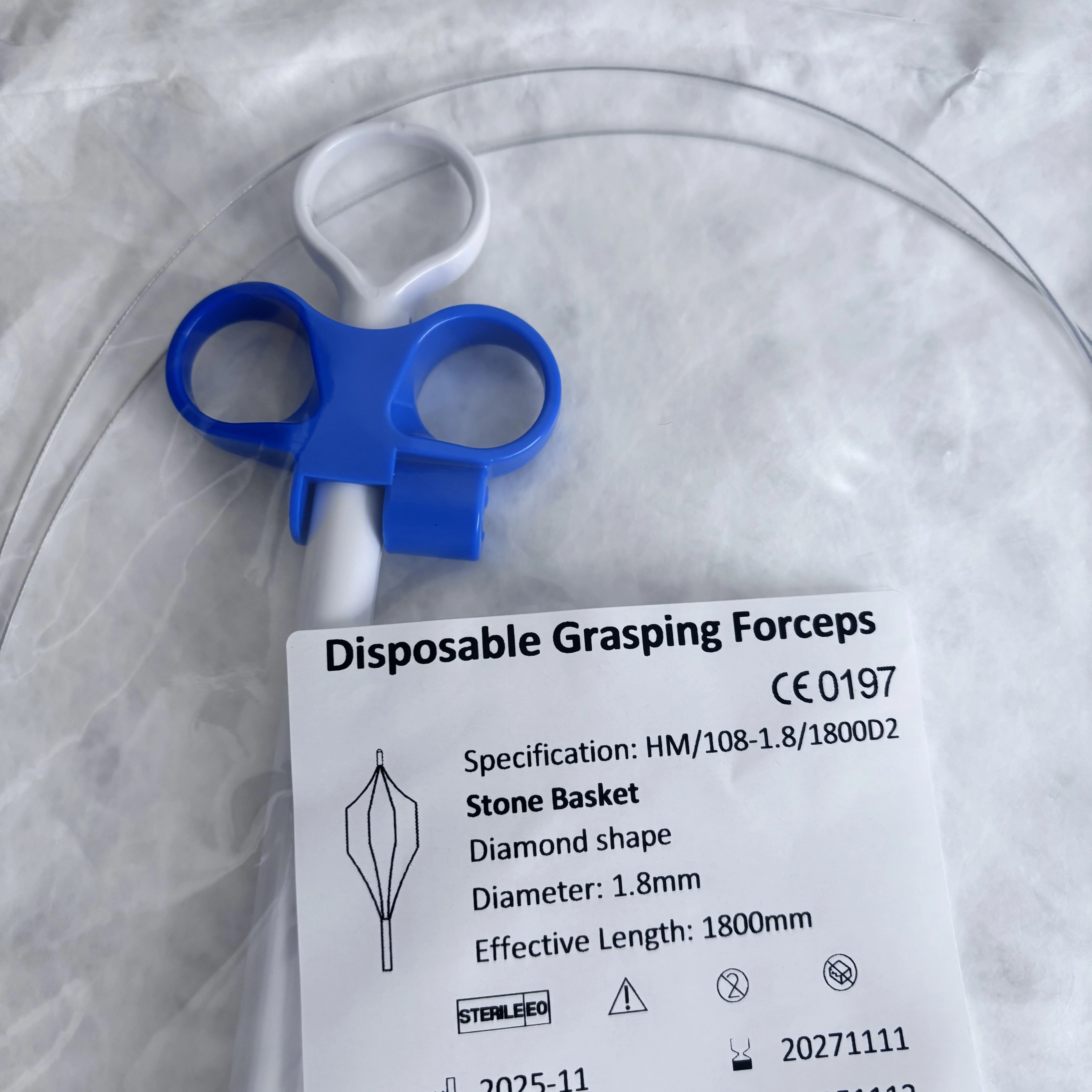 Disposable Endoscope Foreign Body Forceps Stainless Steel  Grasping Clip Polypectomy Snare Net/Basket/ Claw /Teeth Type 1.8mm