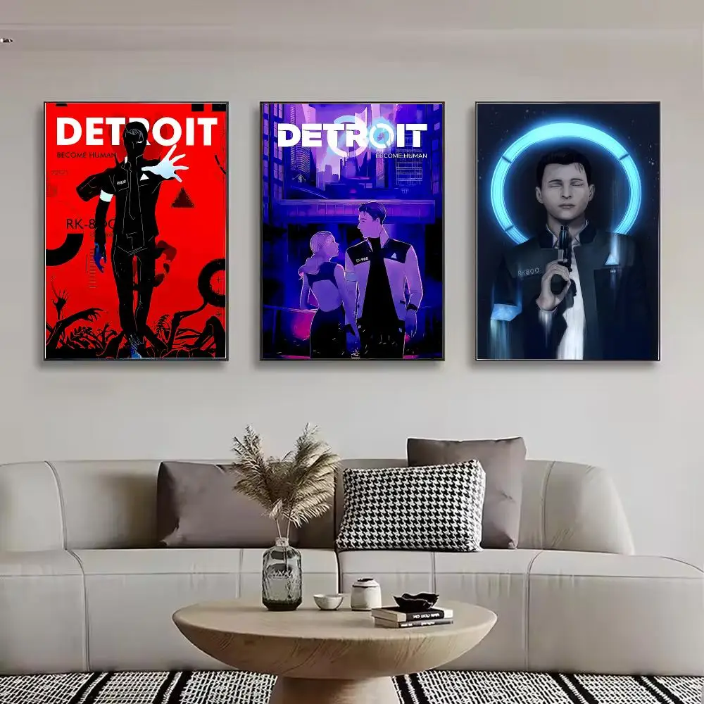 Game Detroit Become Human Painting Calligraphy Stylish Canvas Poster Wall Art for Bedroom Living Room Study Home Decor Gift