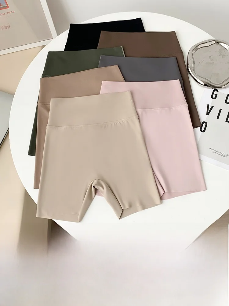 Calças de Yoga de Cintura Alta Finas para Mulheres, Shorts Elásticos de Verão, Calças que Podem Ser Usadas ao Ar Livre, Calças de Nylon e Spandex