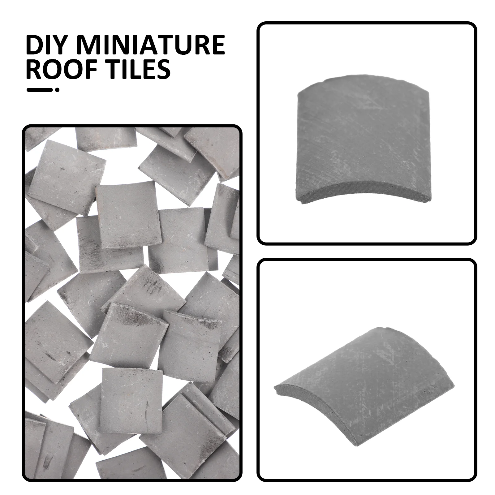 80 Pcs Mini Bricks Simulated Roof Tiles Sand Table Model Props Decorate Miniature Clay Lifelike Small