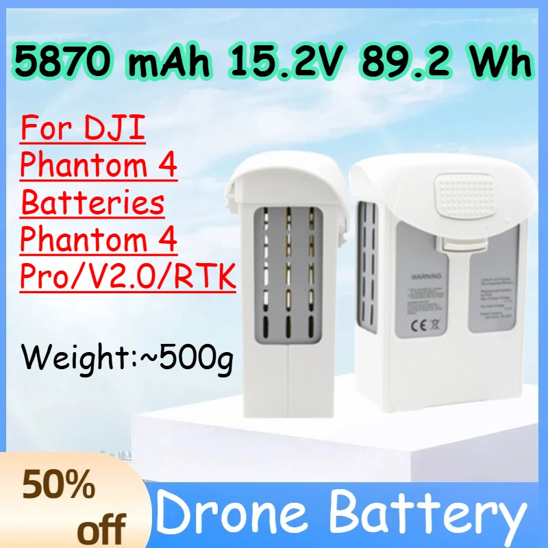 

5870 MAh 15.2V 89.2 Wh Battery for DJI Phantom 4 Batteries Phantom 4 Pro/V2.0/RTK Replace Rechargeable Battery