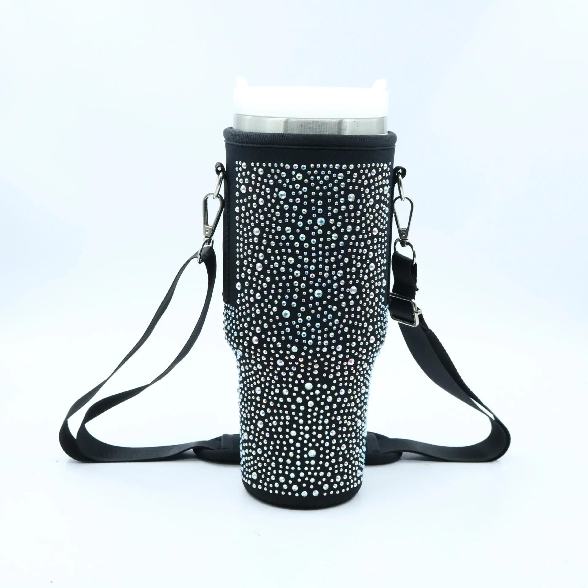 Sparkling Coffee Mug Shoulder  For  Handle  With  Straw Tumbler Insulation  For Outdoor Straw plug Cup cover Silicone sleeve