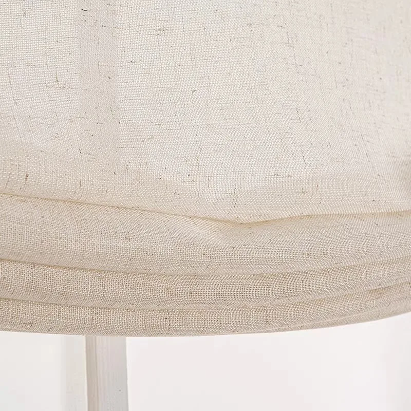 Modern Translucent Linen Fabric Sheer Roman Shades Customized Window Blinds For Living Room