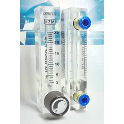 0.1-0.4 0.3-3 2-20 2-25LPM LZM-6T N2 Nitrogen Flowmeter Rotameter With Valve Push In 6mm Tube