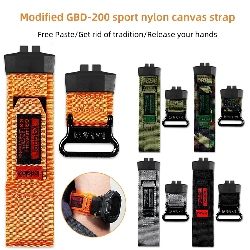 Adapter+Nylon strap for Casio 3451 GBD-200 watch band for G-Shock GBD200 1/2/9 GBD-200SM sweat resistant sports wristband mens