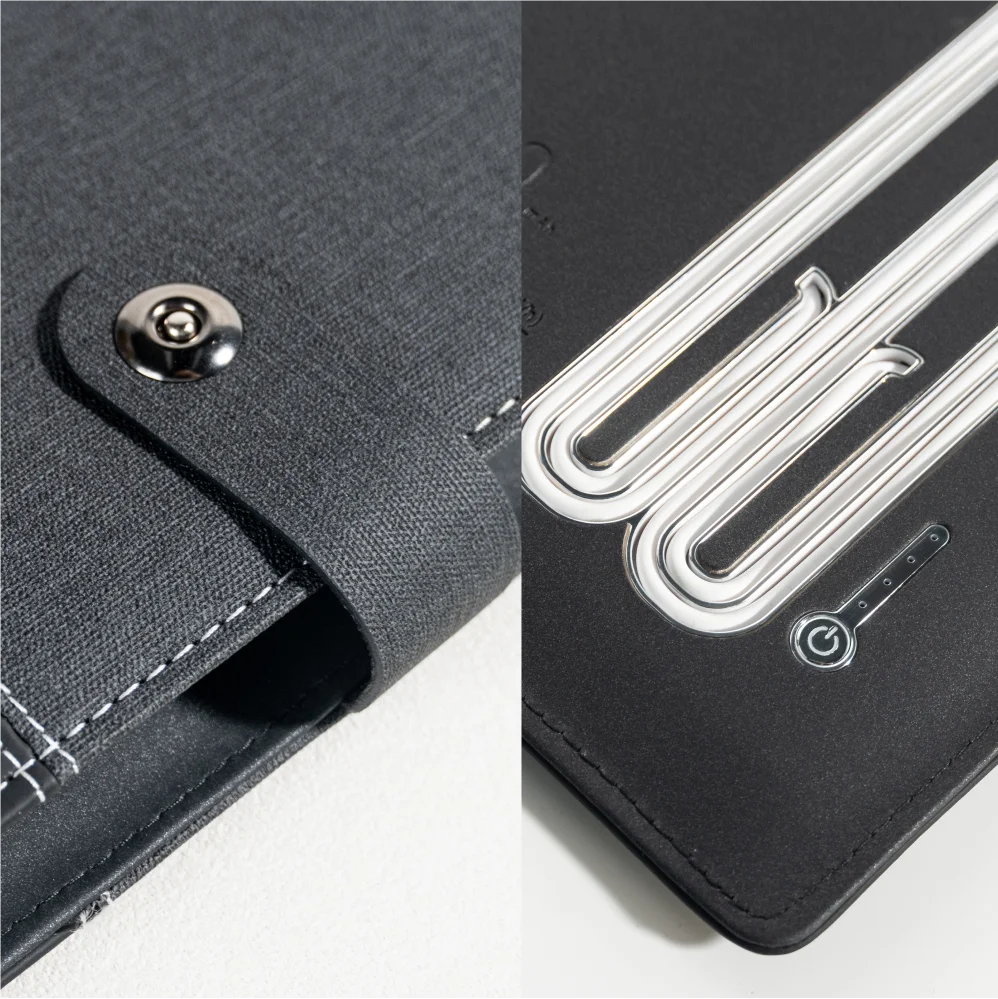 فكرة هدية احترافية - دفتر ملاحظات كهربائي مزود بفتحات للبطاقات وشحن USB للطلاب أو المسافرين أو التنفيذيين