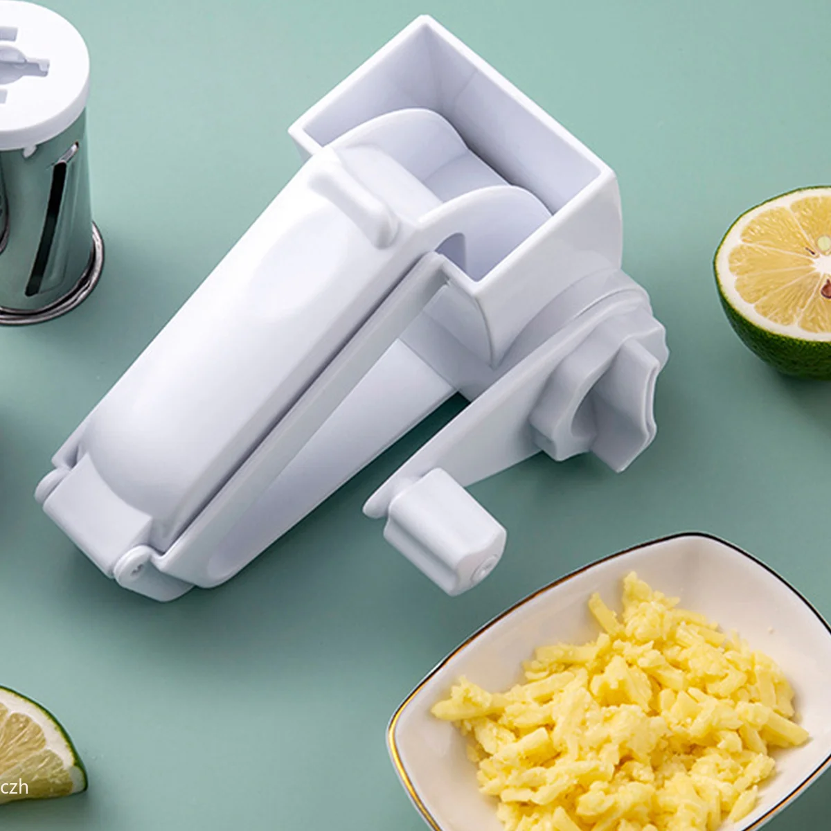 Ralador de queijo manual; ralador de queijo criativo para cozinha; ralador de queijo multifuncional.