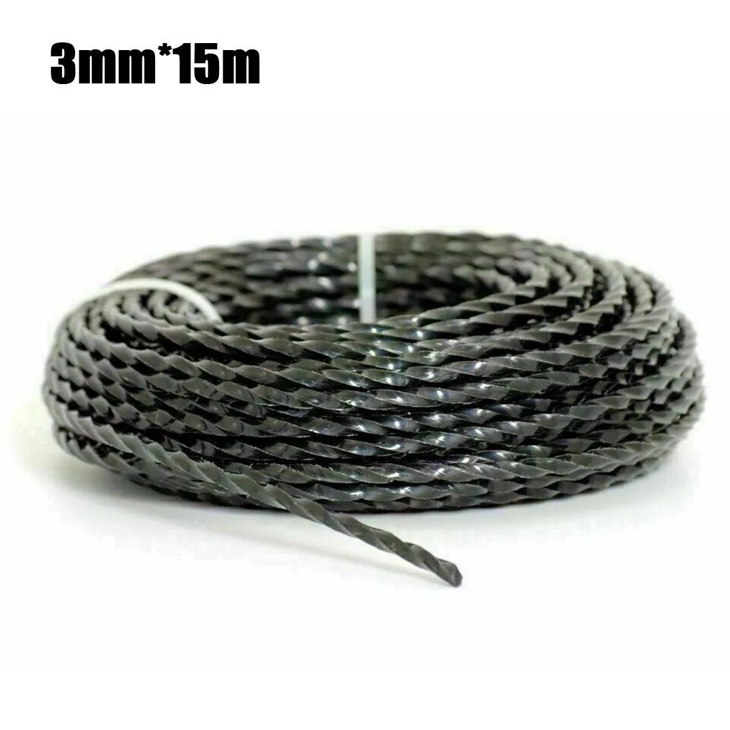 

3MM X 15M Heavy Duty Lawn Mower Rope Line For Brush Cutter Power Nylon Line Grass Cutting Weed Cutter Garden Tool Accessories