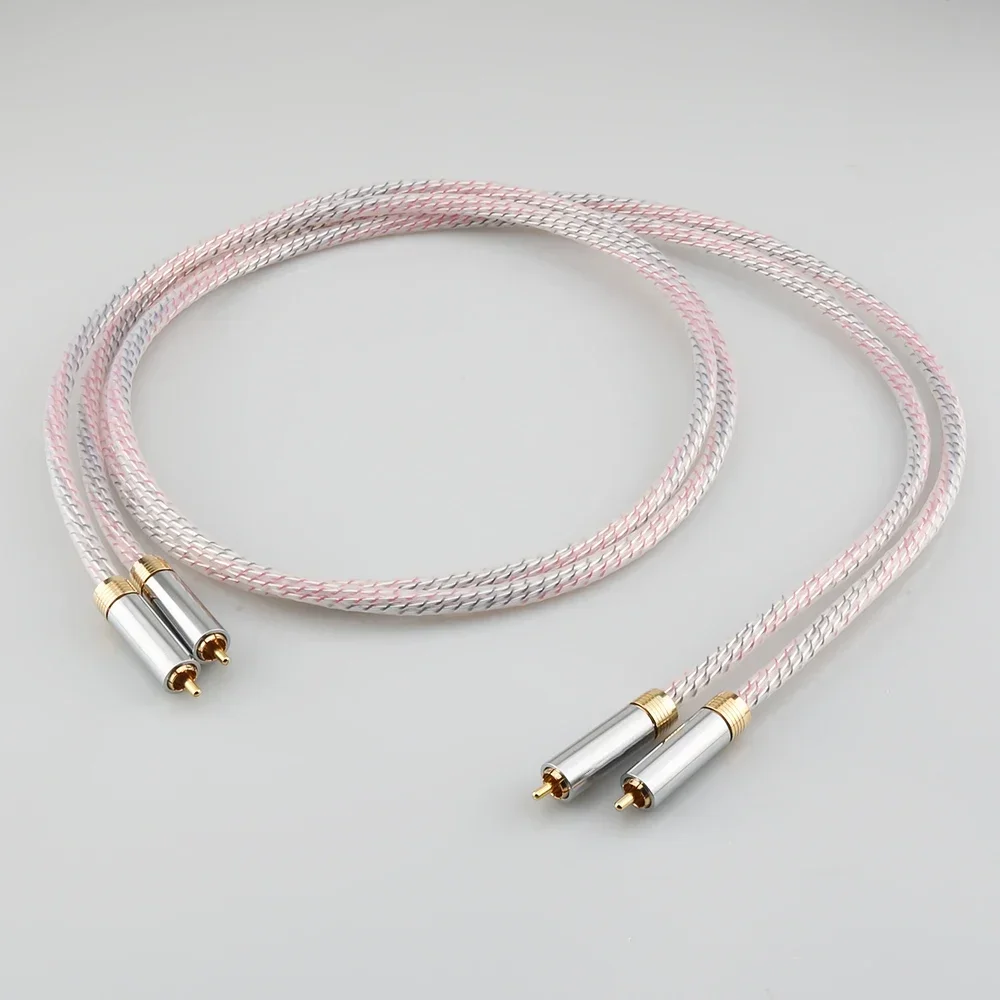 Pair Nordost Valhalla 7N silver plated audio RCA interconnect cable with Gold Plated RCA plug connector