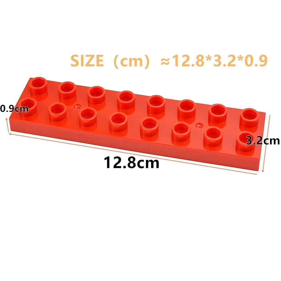 Duploes Big Size 2 x8 Dots Brick 5Pcs Thin Building Block accessori assemblati fai da te parte sfusa grandi particelle giocattoli per bambini