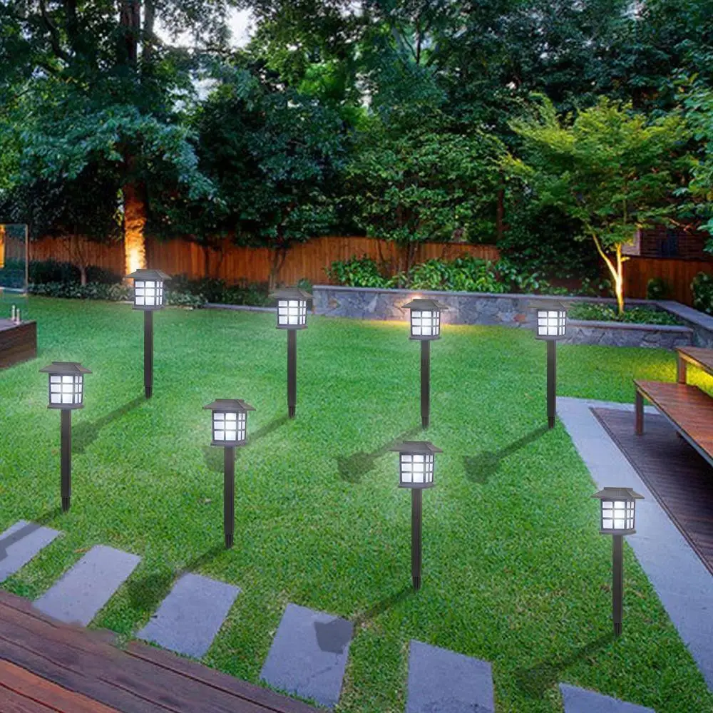 6 PCS Outdoor Landscape LED Solar Lights Garden Decor Pathway Lamp Lawn White