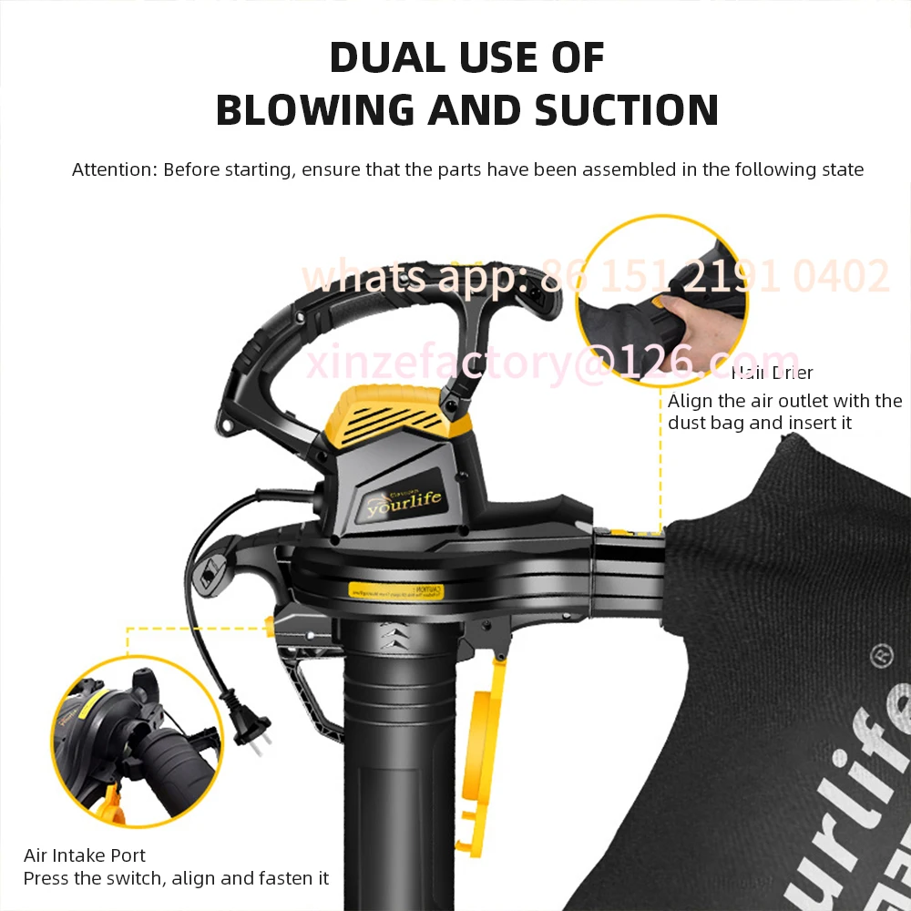 Customizable Garden Blower Leaf Sweeper Leaf Crusher Blower Outdoor Blower Dusting Dust Extraction