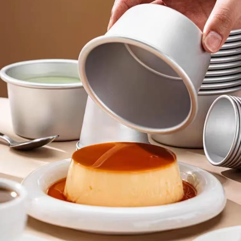 10PCS Non-Stick Aluminum Mini Cake Molds Easy Demold Ideal for Egg Tarts Cheesecakes Puddings for Dessert DIY Baking Tray