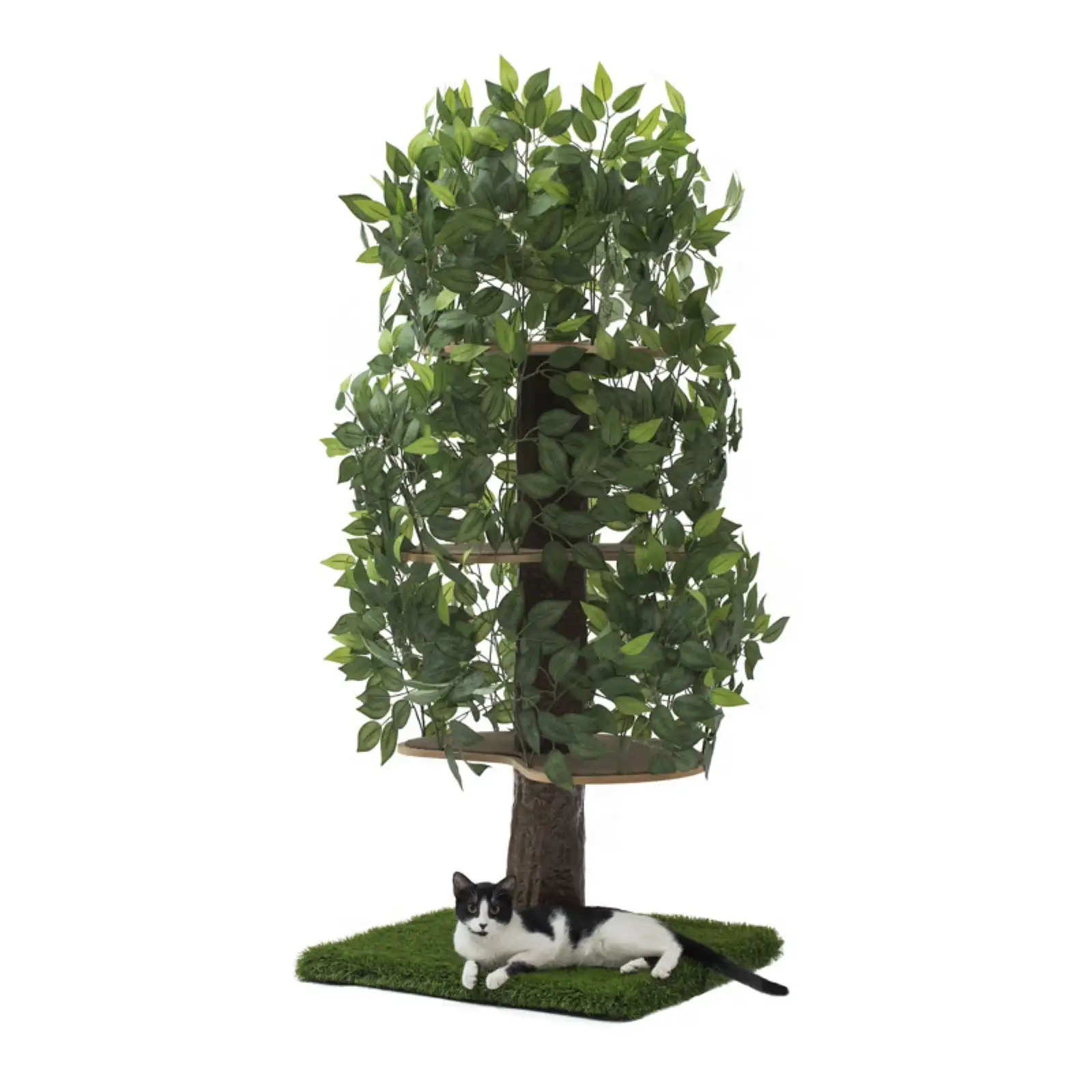 

Cat Tree with Leaves, House & Activity Tree, Multi-Level Condo for Indoor