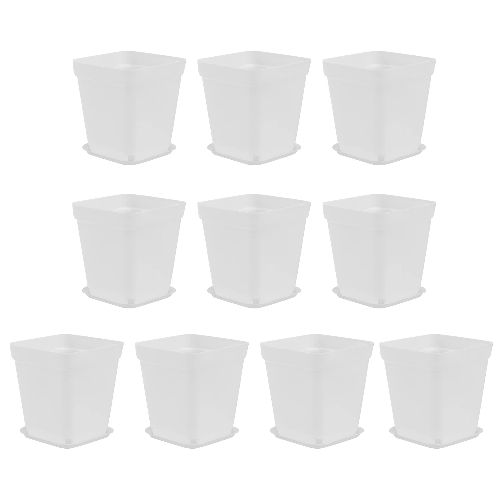 

10Pcs Small Plastic Plant Pots Modern Square Vases for Succulent Cactus Decorative Floral Organizers Home Office Interior Design