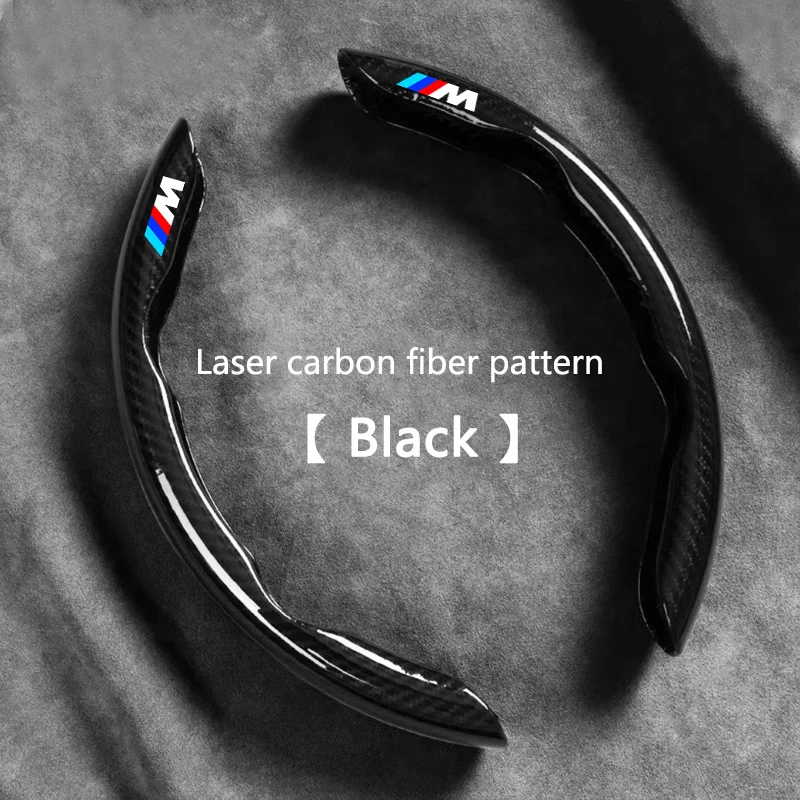 2 Pezzi Coprivolante in Fibra di Carbonio Antiscivolo Protettivo per BMW con Emblema M E46 E36 E34 F10 E90 F30 E60 F30 E53 E30 E92 E87