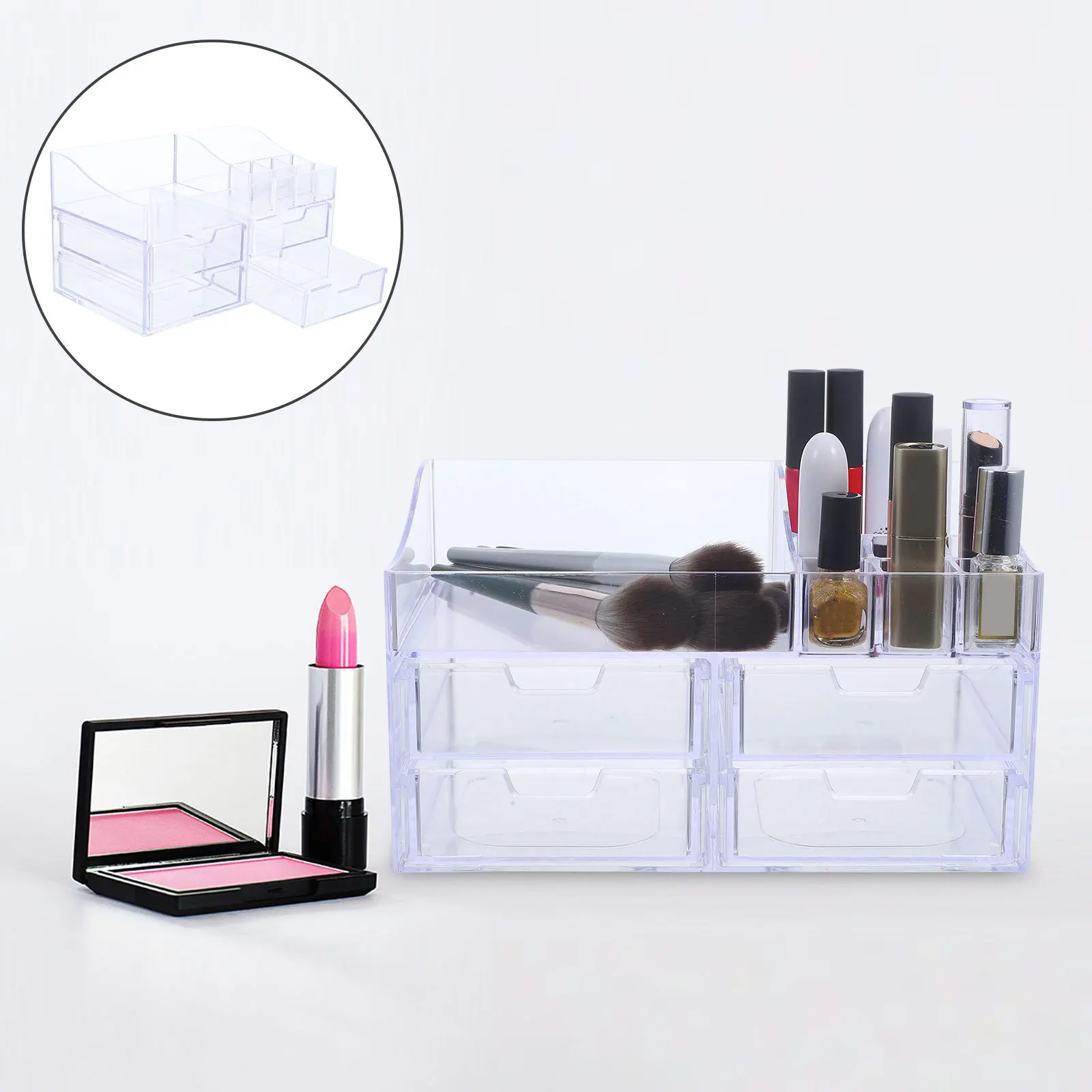 

Multi-Layer Makeup Organizer Storage Box Desktop Drawer Type Countertop Sundries Organizing Case for Bedroom Vanity