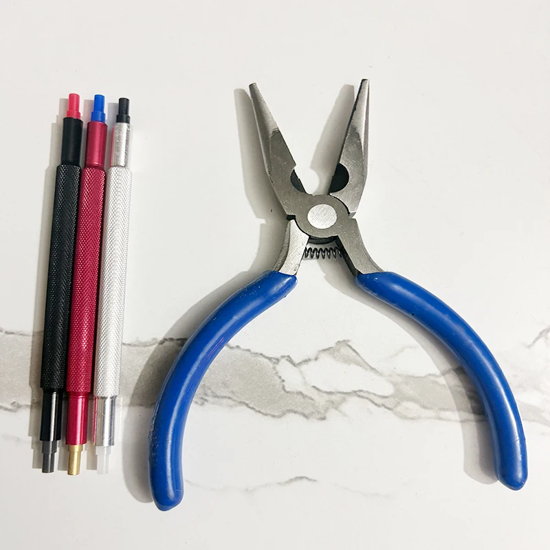 2PCS Pliers Precision Jewelry Pliers Wire Bending Tool Cutting Pliers Appliance Watch Repair Tool Watch Hand Pressers Pusher Set
