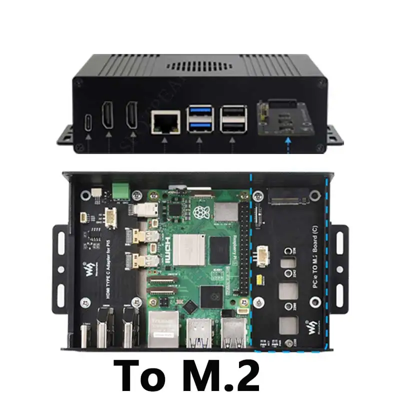 Imagem -04 - Raspberry pi Option Kit Easy-adapter ou Pcie To-eth Pcie-usb-hub ou Pcie M.2-nvm-ssd Case Kit