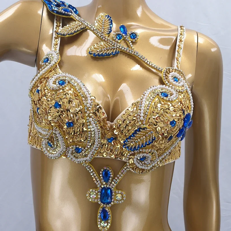 Showgirl Diamond Bikini Professional Belly Dance Clothing Performance Outfits Crystal Belly Dance Costumes  Bellydance Clothes
