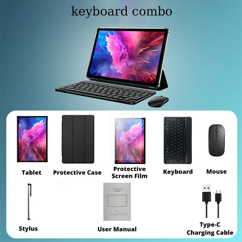 New 10.1 Inch Original Google Tablet Pc Octa Core 6GB RAM 128GB ROM Android 15 Dual SIM Phone Call Full HD Tablets 6000mAh