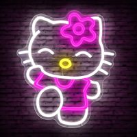 Anime Sanrio Led Neon Sign 10W Usb-Powered Wall Decor Creative Light-Up Signboard for Bedroom/bar/shop Cartoon-Themed Logo