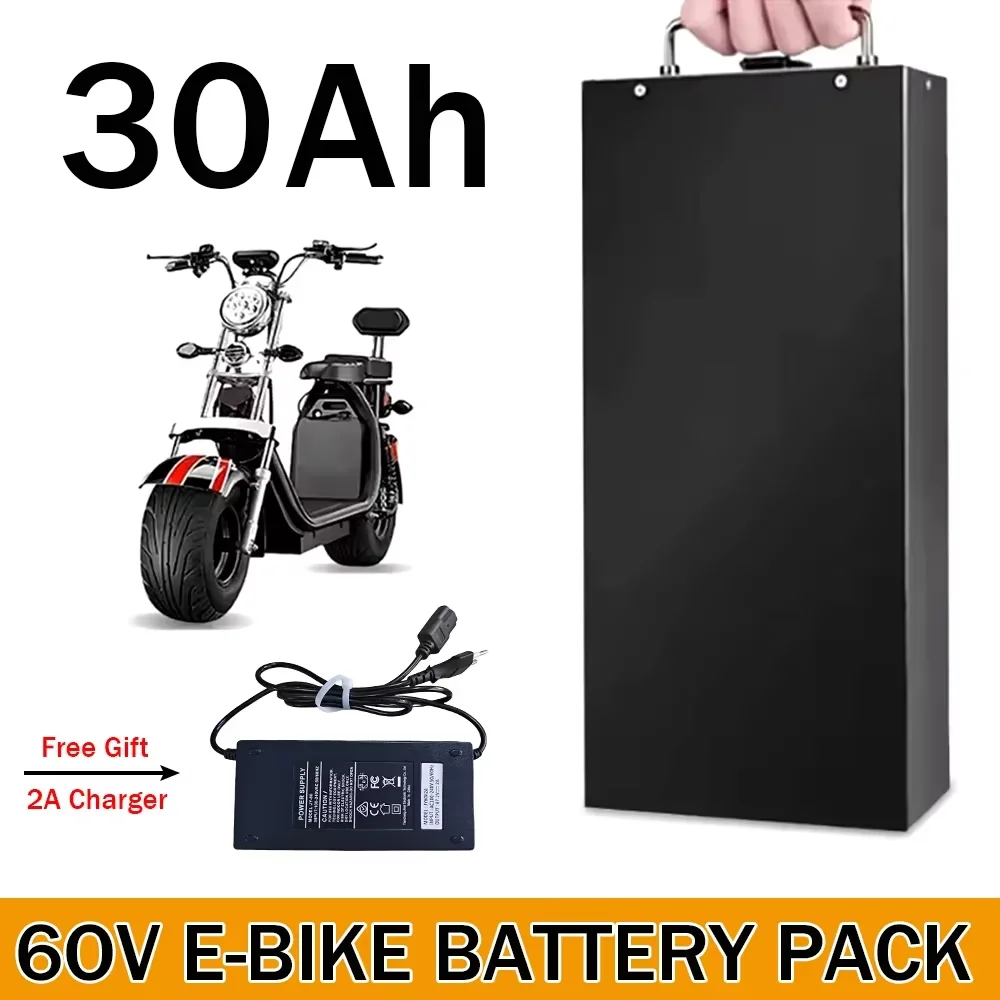 

Harley 60V 30Ah 18650 Electric Scooter Battery Pack for 250W~1500W Motorcycle + 67.2V Charger