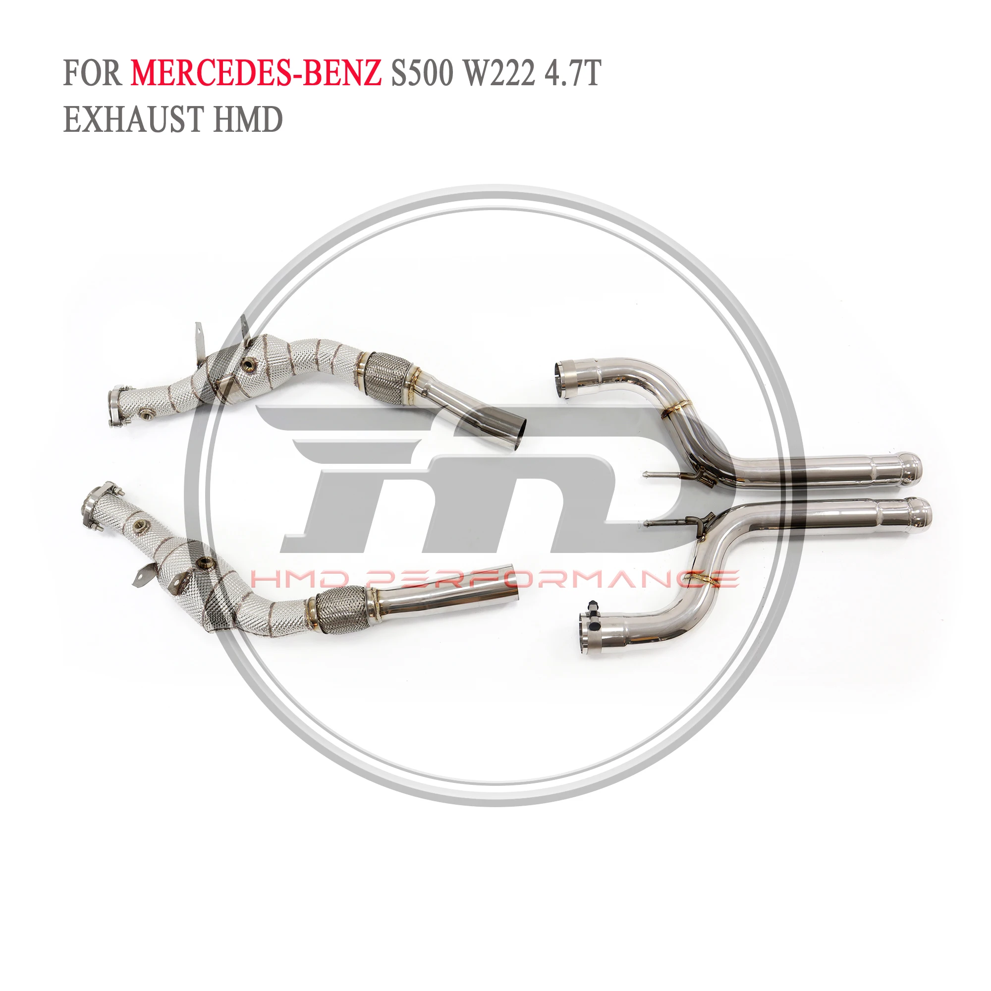 HMD Exhaust System High Flow Performance Downpipe for Mercedes-Benz S500 W222 4.7T Car Accessories With Catalytic