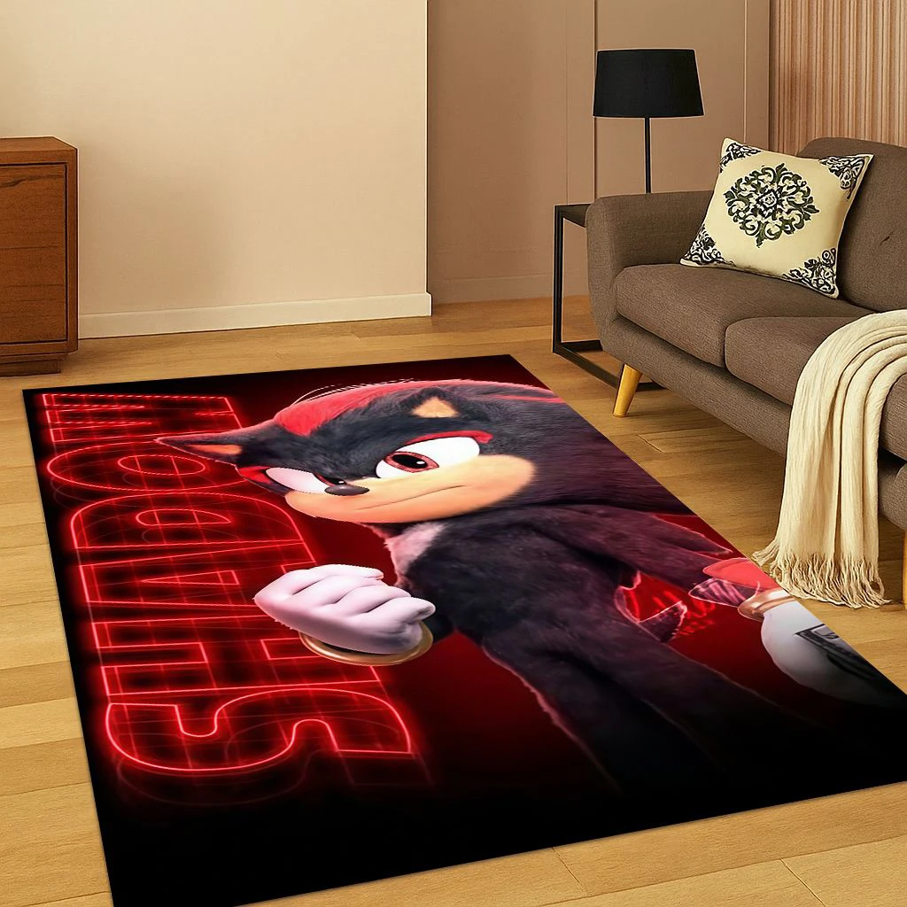 3D S-Sonic Cartoon Spiel Teppich Teppich für Schlafzimmer Wohnzimmer Sofa Fußmatte Home Decor, Kinder Spielbereich Teppich rutschfeste Weihnachtsgeschenk