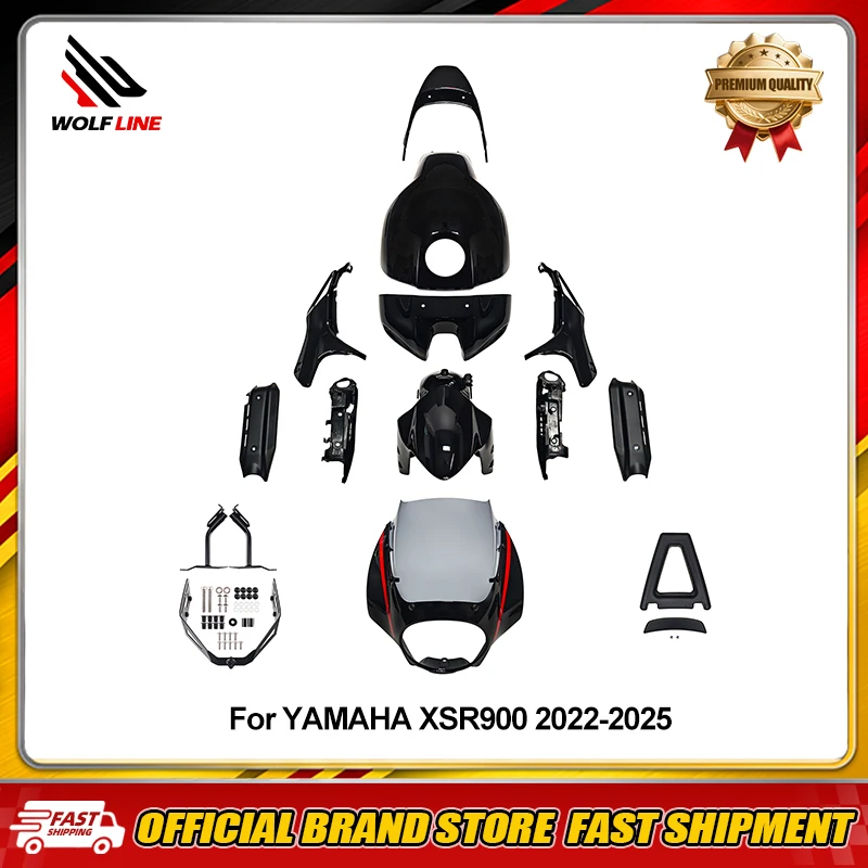 WOLFLINE Motorcycle Full Fairing Kits for YAMAHA XSR900 Injection Bodywork Shell Panel Cover 2022-2025 Fuel Tank Cowl Tail Cover