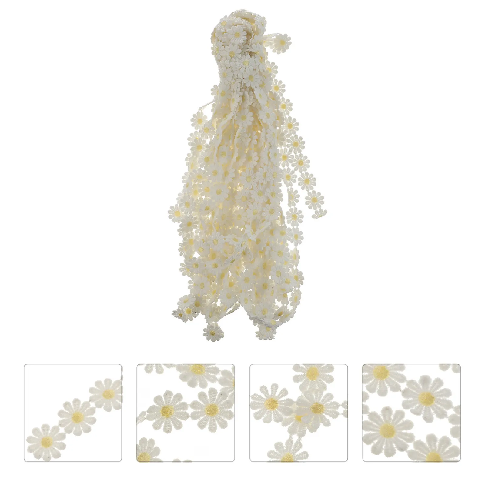 

15 Yards Premium Daisy Lace Trim for Romantic Wedding Decor Sewing Projects Cards Paper Crafts Gift Wrap Ribbons Decorative