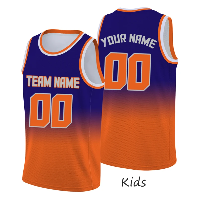 Black Orange Basketball jersey Kids Custom Name/Team Boy/Girls T-shirt Basketball Shirts Child Clothes Training Tank Top