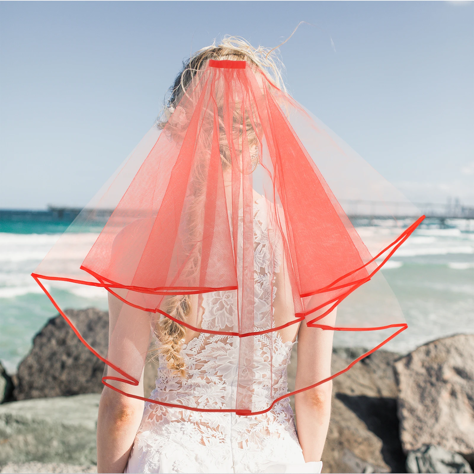 

Double Layer Satin Short Veil Bridal Wedding Party Veil Lightweight Accessories Bachelorette Decorations