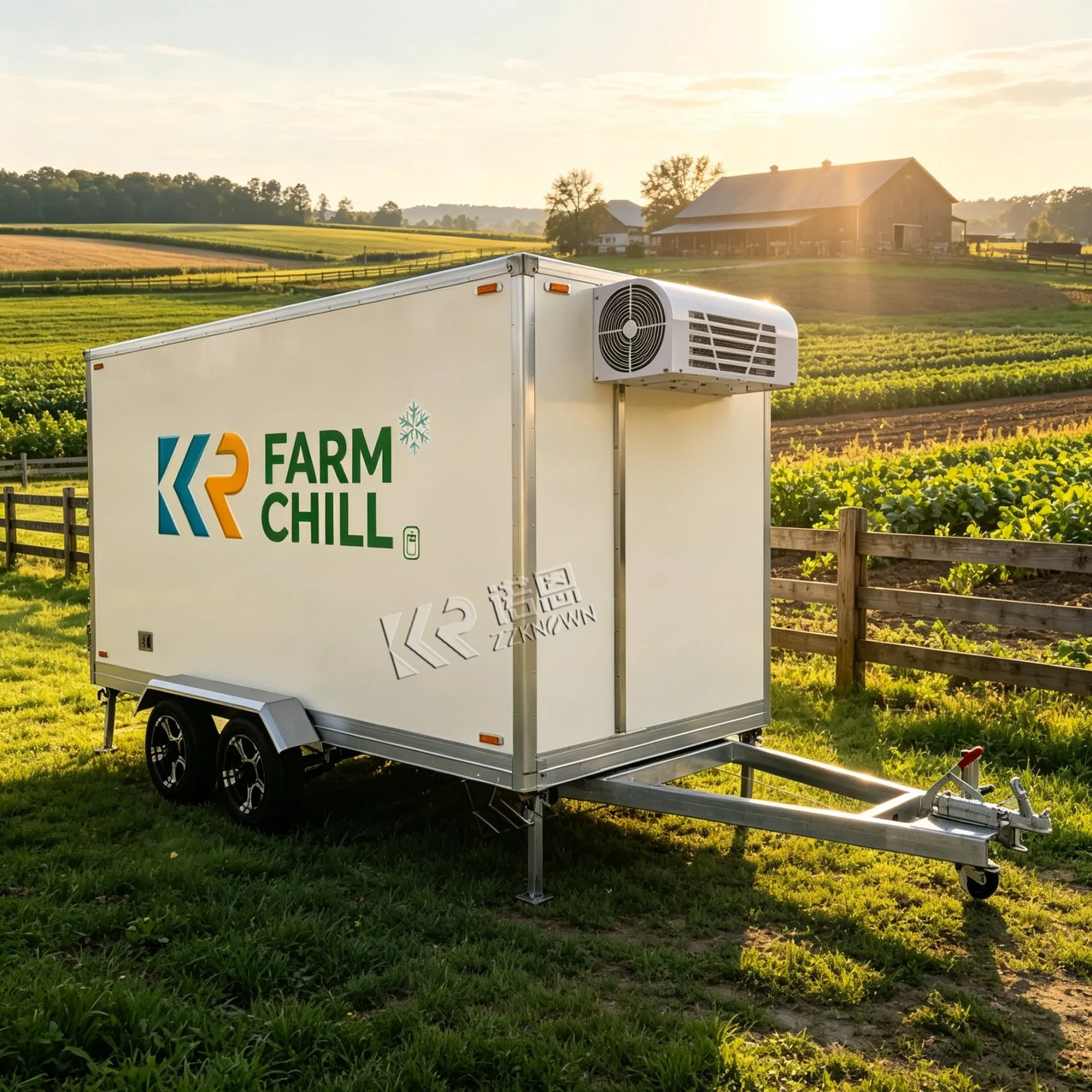 Portable Refrigerated Trailer Freezer Cold Storage Trailer Mobile Cold Room for Frozen Food Ice Cream Meat Beverage Storage