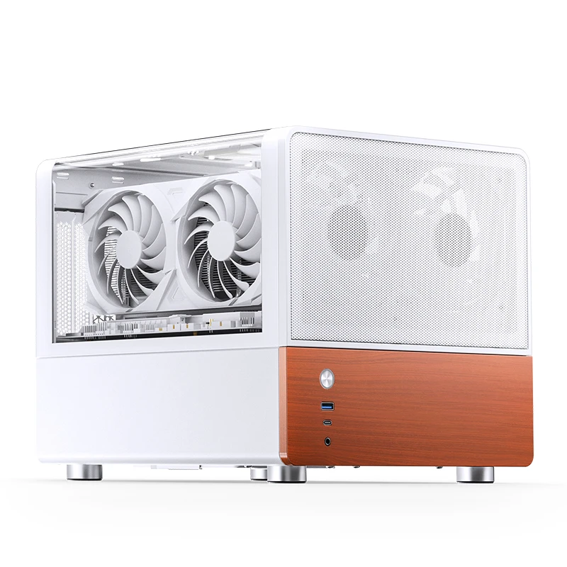 JONSBO V12 Hyperboloid Glass Sea View Room Chassis MATX Desktop Gaming Esports Mesh Compact Chassis Type-C Interface White