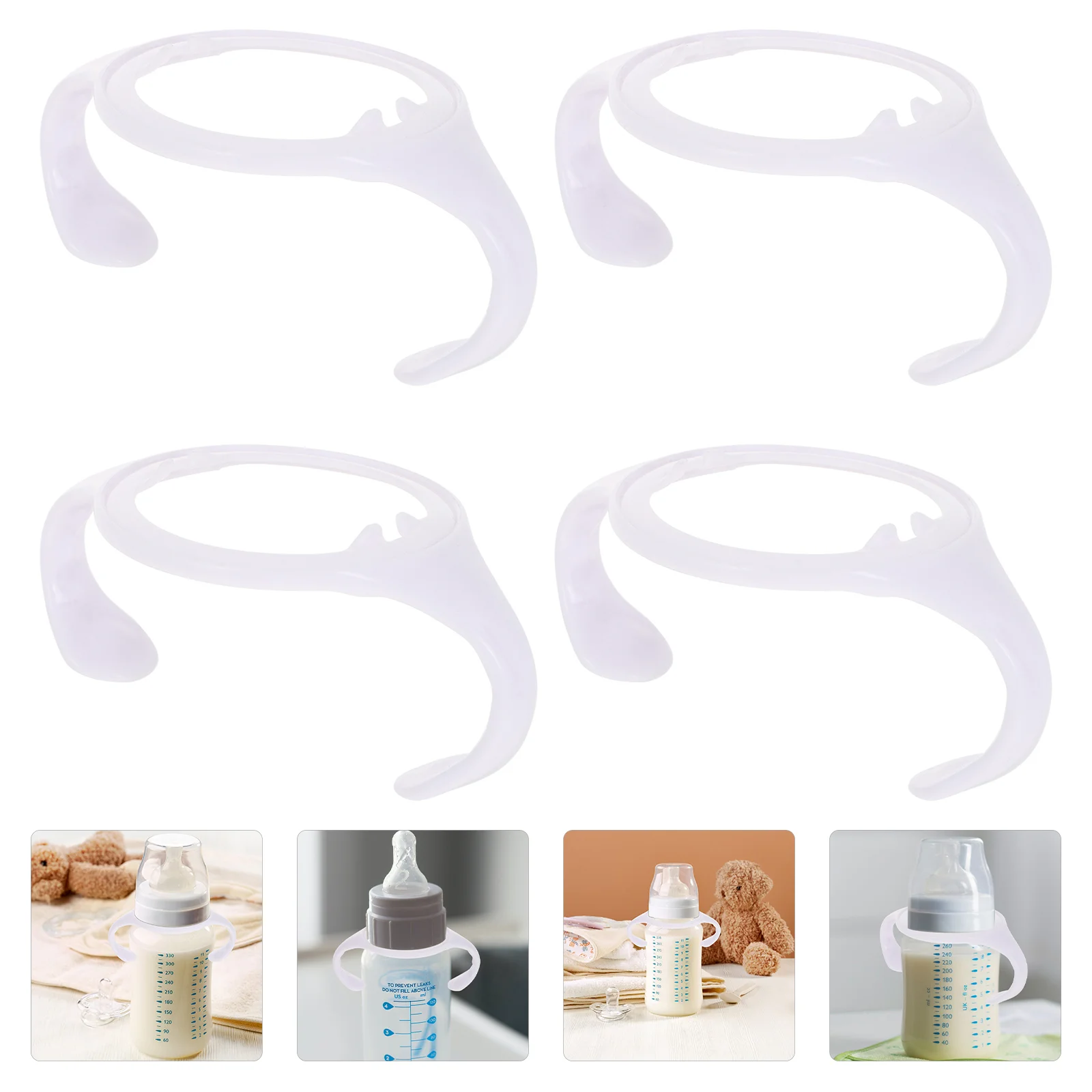 4 Pcs Wide Mouth Bottle Handle Baby Milk Holder Handles Classic Feeding Pp Plastic Grips Nurse