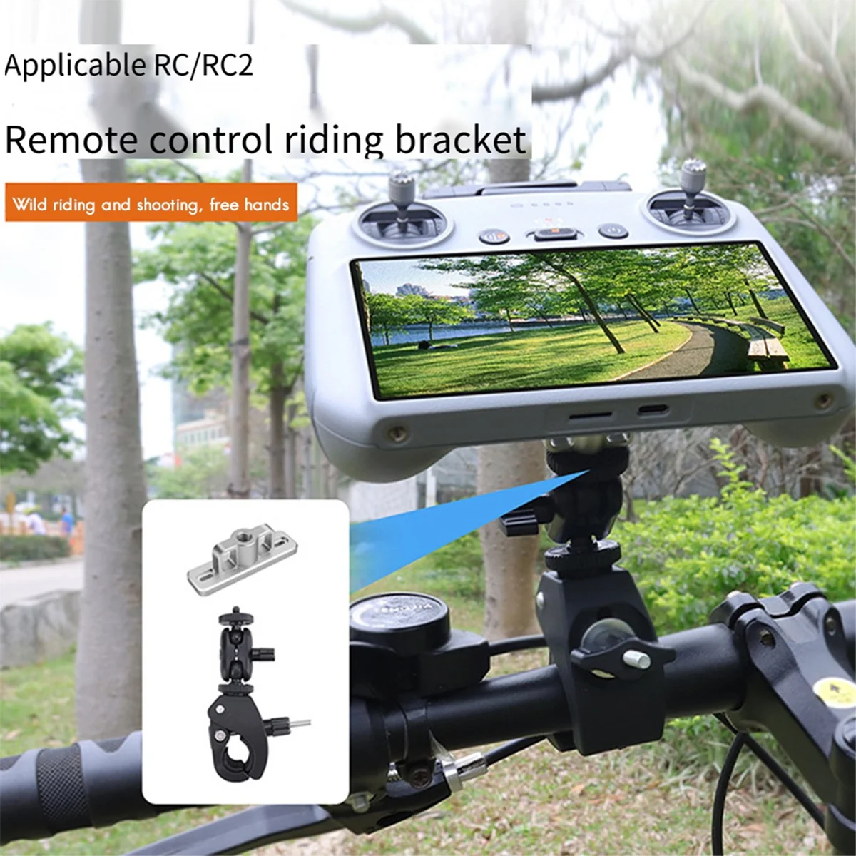 

ABRI_Bike Clip Mount для OSMO Pcoket 3/Action, держатель кронштейна для велосипеда, фиксирующий зажим, переносной зажим для пульта дистанционного управления RC/RC 2,