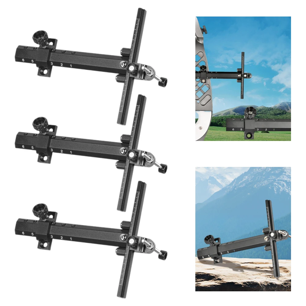 6-Zoll-Bogenschießen-Recurve-Bogenvisier, verstellbare T-Form, Recurve-Bogenvisier, Schießvisier für Outdoor-Schießen, Jagdzubehör